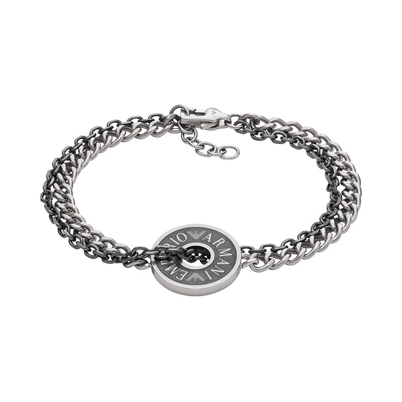

Emporio Armani Double Chain Braided Coin Bracelet Men Bracelet Silver Black EGS3094040 Shopping Bag