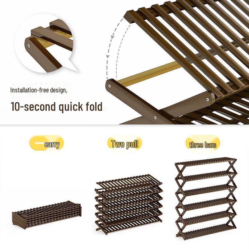 Space-Saving Foldable Multi-Tier Shoe Rack