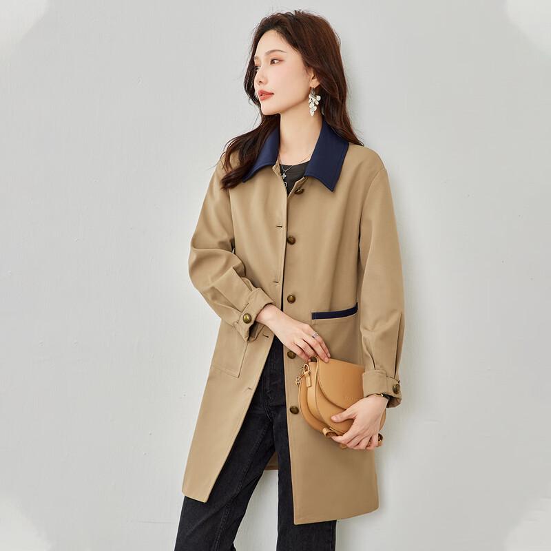 TERRE BLEUE Women s Mid-Length Trench Coat S