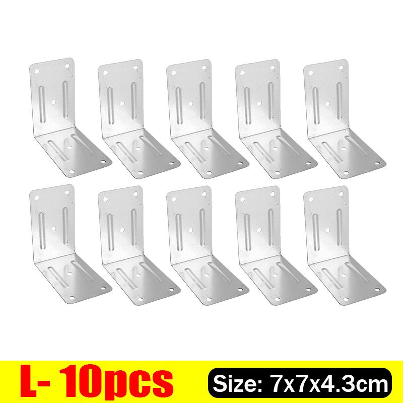 Stainless Steel L-Shaped Corner Bracket 90 Degree Furniture Fixing Brackets for Shelf Cabinet Wood Connecting Support Hardware