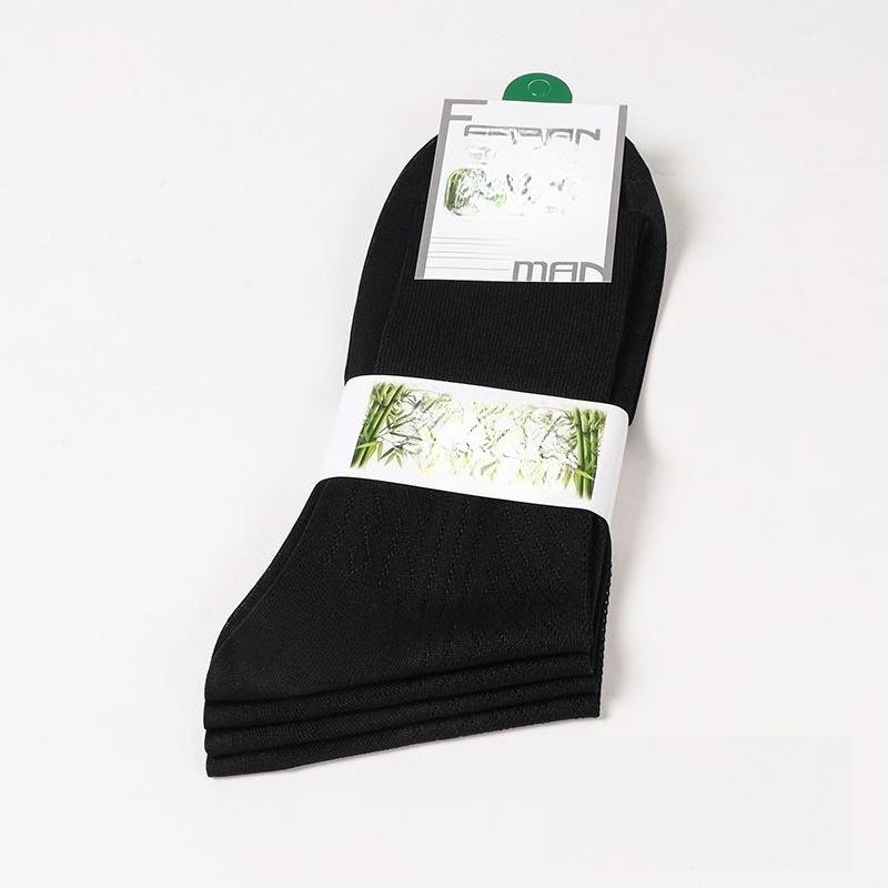 4 Pairs of Men's Summer Thin Anti Hook Silk Non Elastic Non Foot Middle Aged Loose Tube Socks