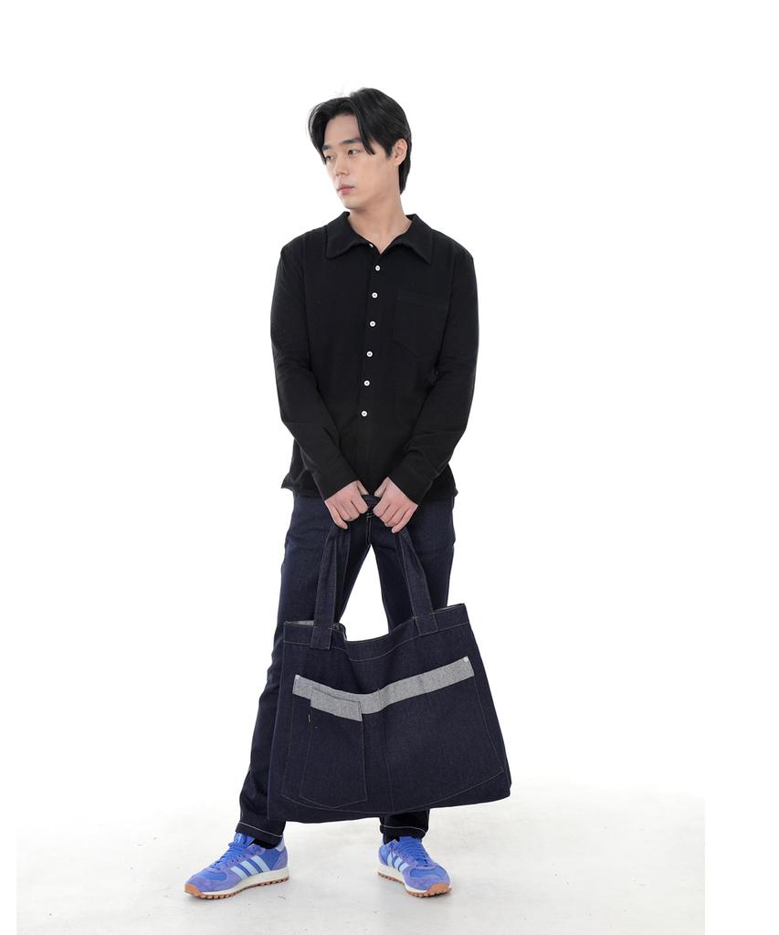 Saintcrew Walker & Builder Mega Big Denim Shoulder Bag Wbm-109 Indigo Brs