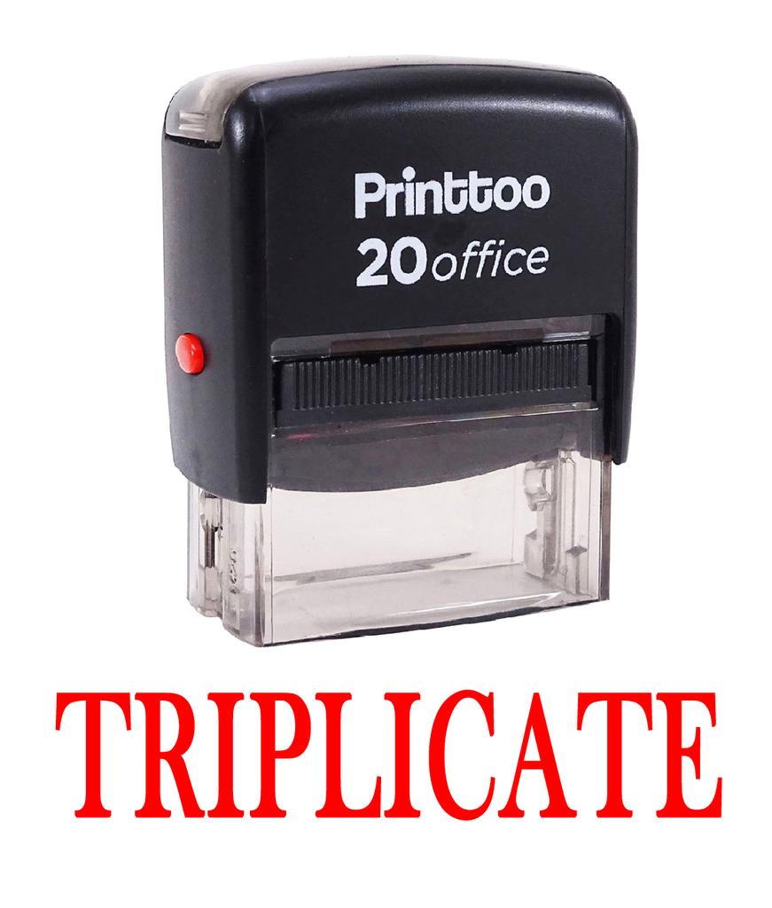 Printtoo Custom Stamp TRIPLICATE Self Inking Rubber Stamp Office