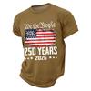 Mens Short Sleeve Crewneck T Shirt We The 1776 250 Years 2026 Graphic Print Loose Fit Casual Top