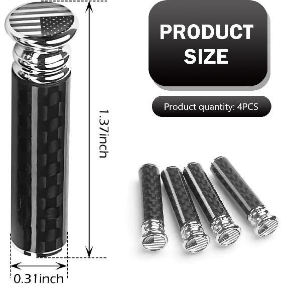 4PCS Car Door Lock Knobs, American Flag Lift Bolt Auto Inner Door Pull Pins, Carbon Fiber Decorative Door Lock Pull Pin Cap, Universal Car Interior