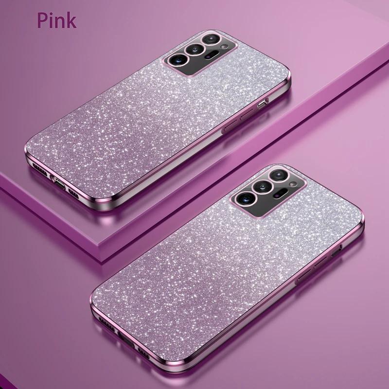 Luxury Shiny Glitter Plating Silicone Case for Samsung Galaxy Note 20 Ultra Note20 Note10 Note 10 Plus Soft Back Cover Coque
