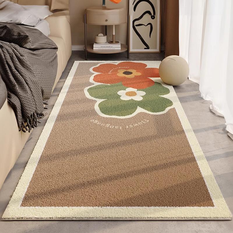 

Modern Style Living Room Decoration Carpet Flower Pattern Rugs for Bedroom Fluffy Soft Bedside Floor Mat Home Washable Plush Rug 80*120cm