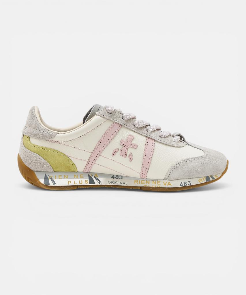 Premiata [26Ss][Jackyx] White Logo Patch Cowhide Women'S Sneakers