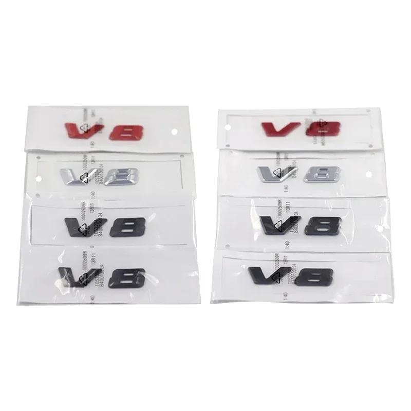 1Pc 3D Chrome Black V8 Logo Letters Car Fender Emblem Badge Sticker For AMG GL ML SL 500 220 C63 S500 V8 Accessories