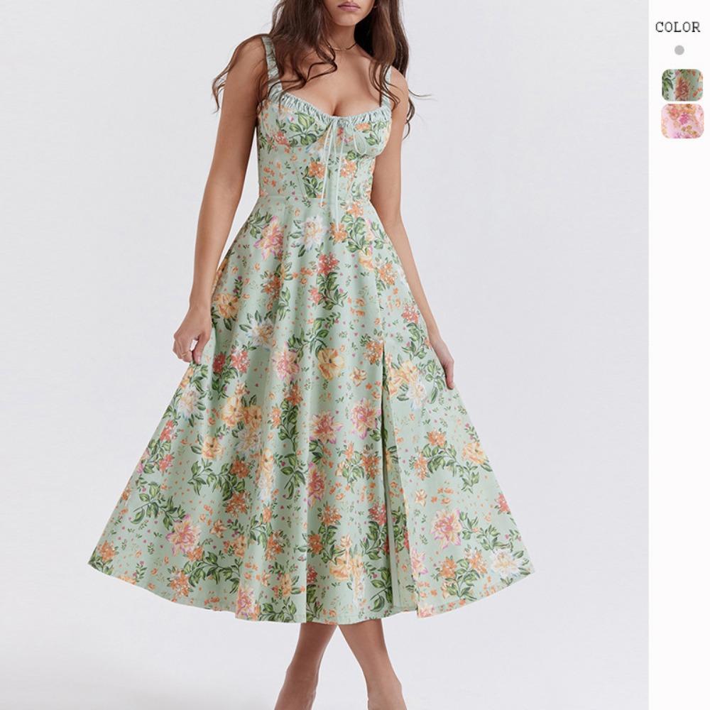 

Весенне-летнее сексуальное платье с подтяжками и шнуровкой, пышная юбка XL