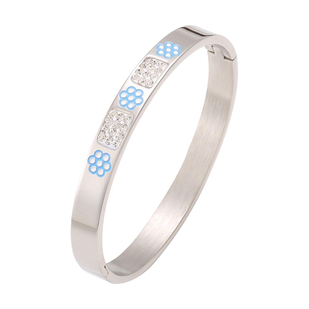 Men s Fashionable Stainless Steel Bracelet with Diamond Accents