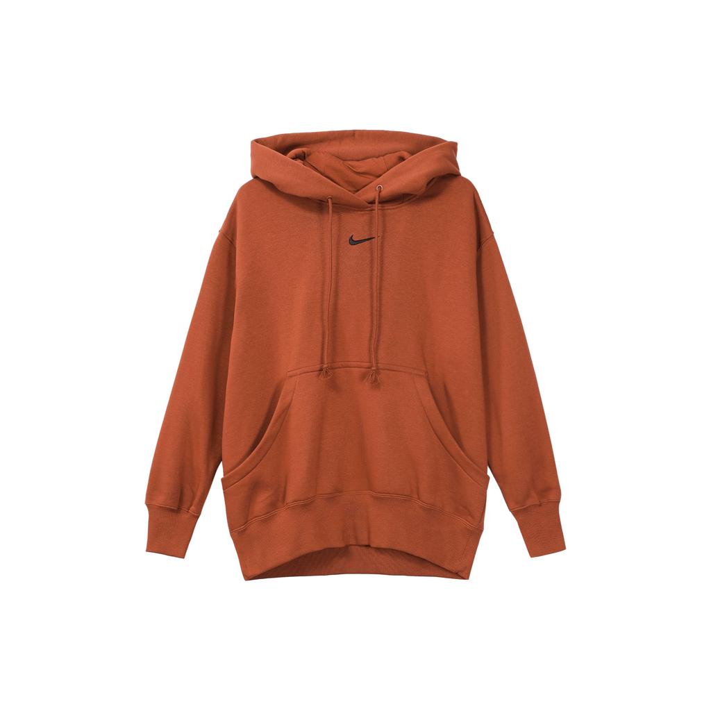 Nike Solid Color Hooded Casual Loose Fleece Sweatshirt Women Tops Burgundy DQ5861-832