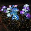 1PC Solar Hydrangea Lights 3 Heads LED Artificial Flower Lamp Waterproof Outdoor Decor for Yard Garden Lawn Fence Pathway