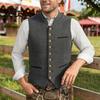Gilet de Fête de fin d'année Homme Gilet Oktoberfest, Gilet de Costume Traditionnel, Col Montant Boutonné Quotidien Trajet Vêtements Formels