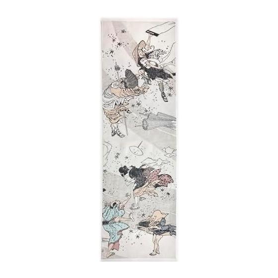 Ukiyo-e Tenugui Towel - Hokusai Manga, Wind - Katsushika Hokusai, 100% Cotton, Made in Japan, Tokka Fabric, Gentle on Skin, Lightweight