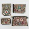 Bohemian Ethnic Shoulder Bag with Rice Beads, Shell Mobile Pocket, Floral PU Design, Women's Crossbody for Travel Photography.