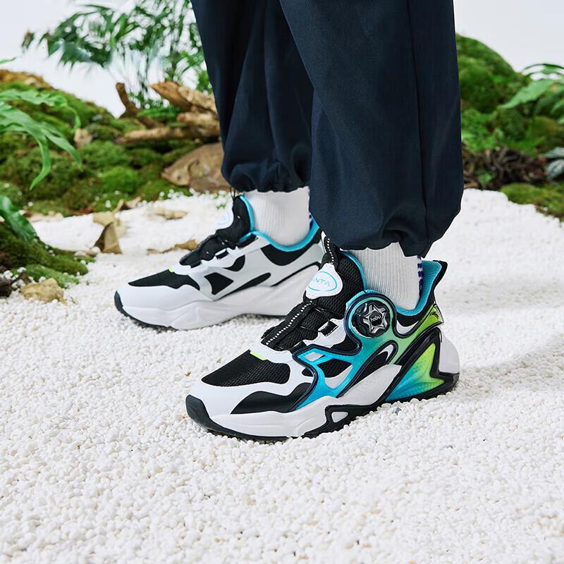Anta Comfortable Versatile Non-Slip Shock Absorbing Wear-Resistant Kids Casual Shoes Kids Casual Shoes Black White 312418803-2
