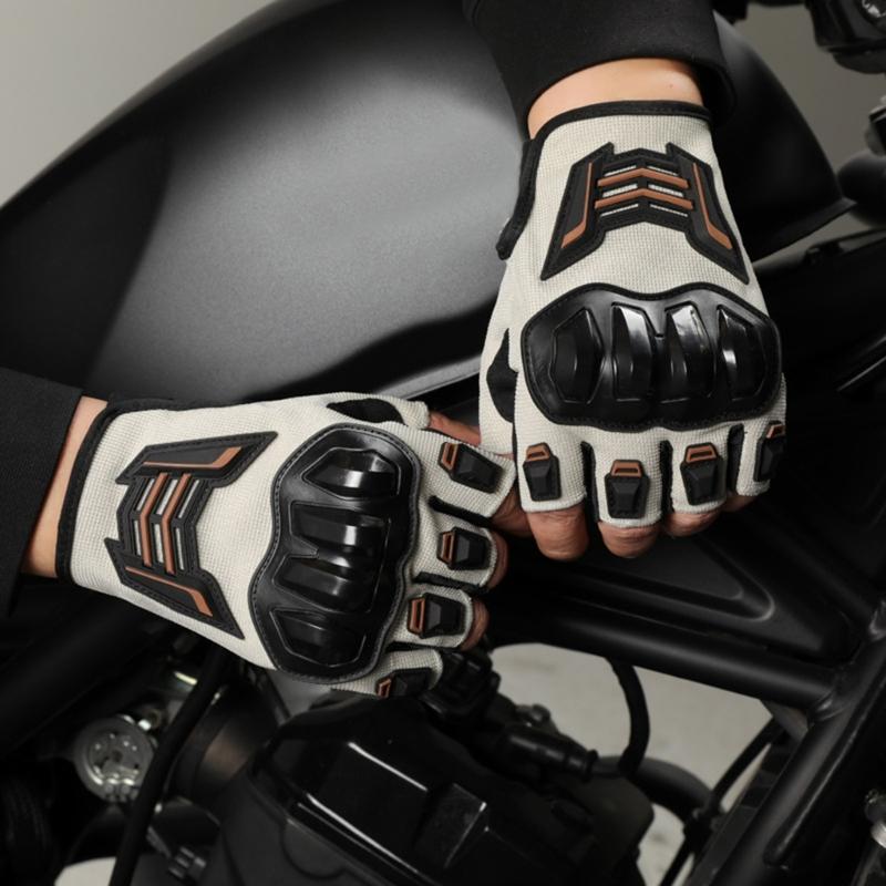 Breathable Half Finger Motorcycle Gloves With Antislip And Protective Padding for Safe Cycling