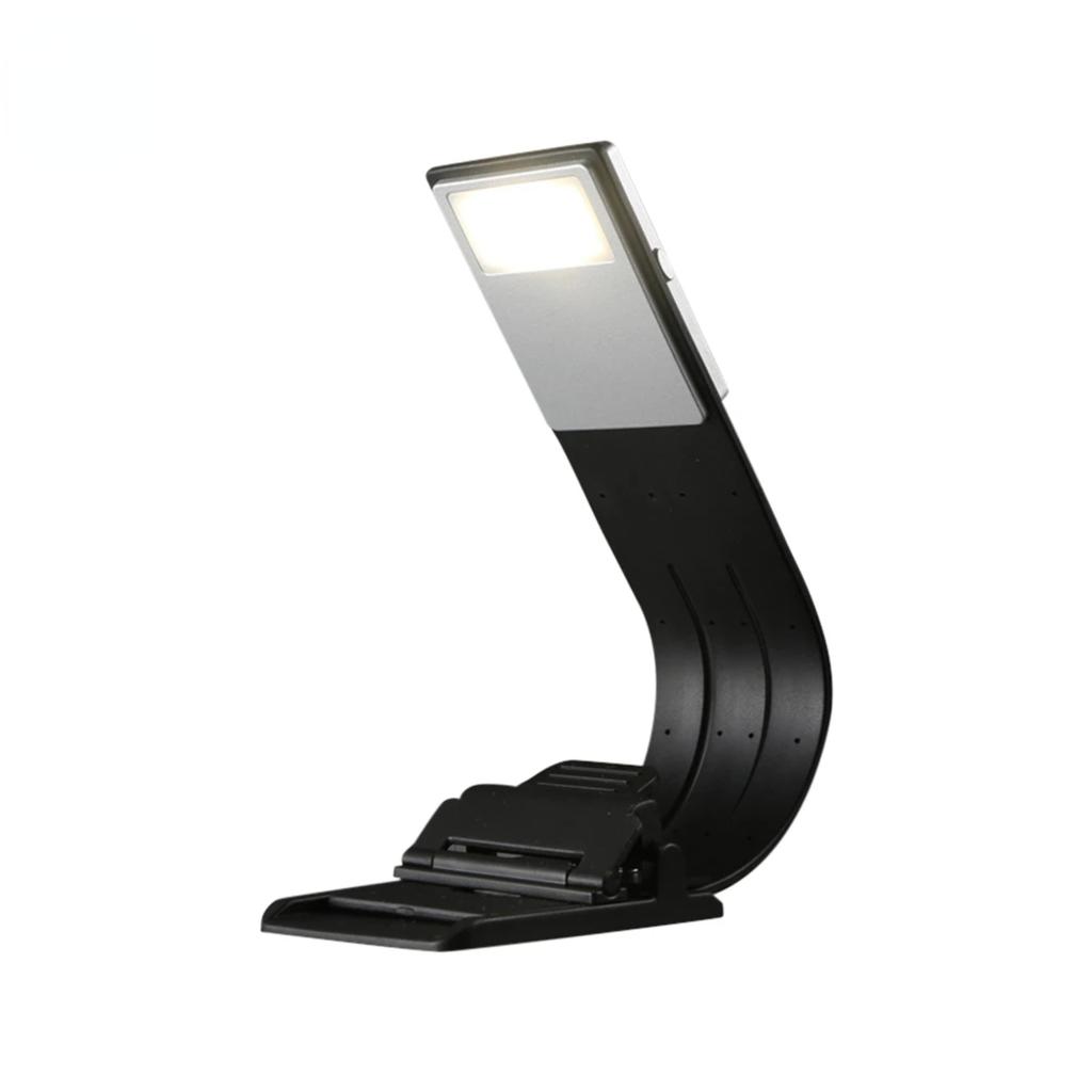 New Rechargeable Portable LED Reading Book Light with Detachable Flexible Clip Perfect for eBook Readers - USB Powered Lamp for