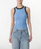 MUSINSA STANDARD WOMAN Women'S Mini Boucle Ringer Knit Sleeveless Top [Sky Blue]