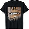 Melanin Brown Sugar Biting Lips Cute Black History Month T-Shirt