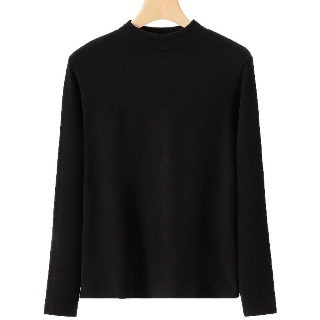 Women's Lyocell Brushed Fleece Slim Fit Long Sleeve Top for Autumn/Winter