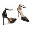 Women OL Sexy 12cm Point Toe Heels Ladies Stiletto Shoes Pointed Toe Shimmer Sexy Buckle 12cm Heel WZ