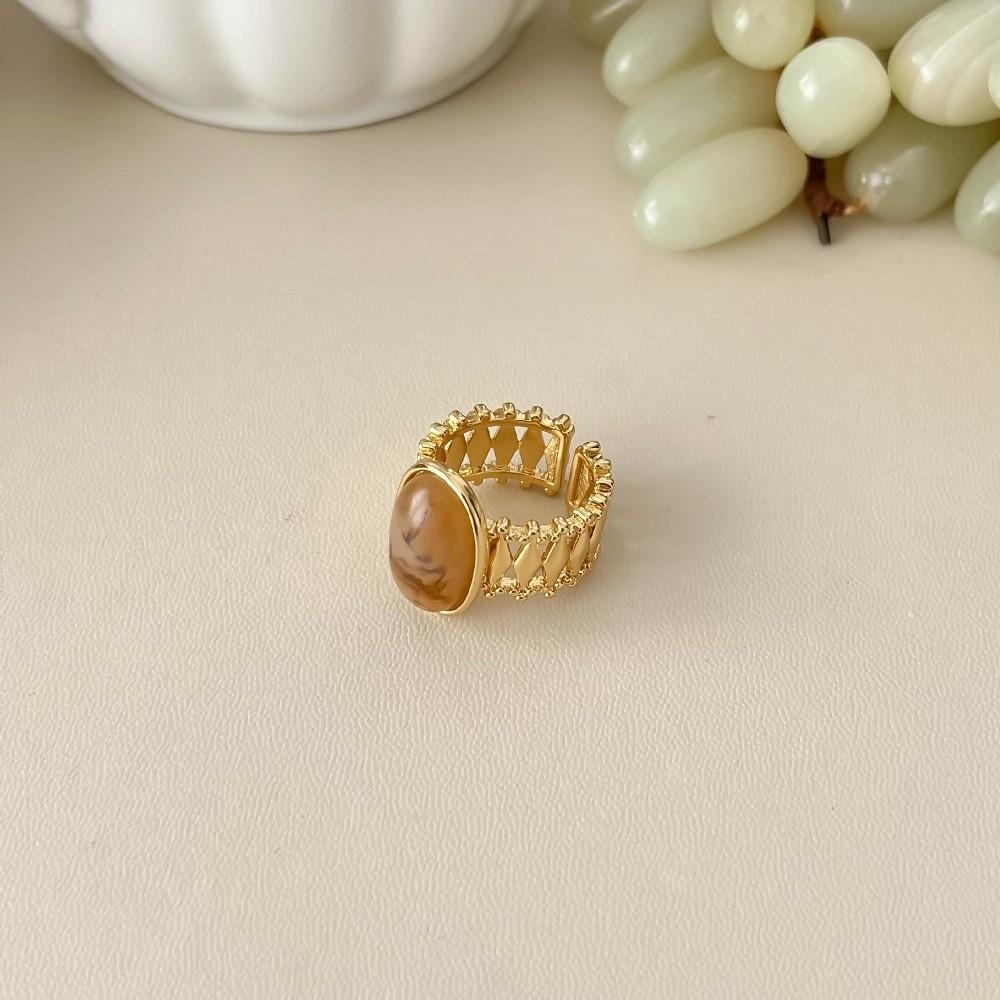 Creative Amber Open Finger Rings Natural Opening Rings Fashion Finger Rings  Women