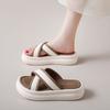 Soft Leather Slippers Women Wear 2025 New Summer Internet Celebrities Thick Bottom Breathable Non-slip Soft Bottom Women's Word Slippers