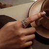 Bamoer 925 Sterling Silver Hug Hand Opening Ring For Women Jewelry Skull Open Ring Vintage Oxidized Silver Simplicity Ring Gift