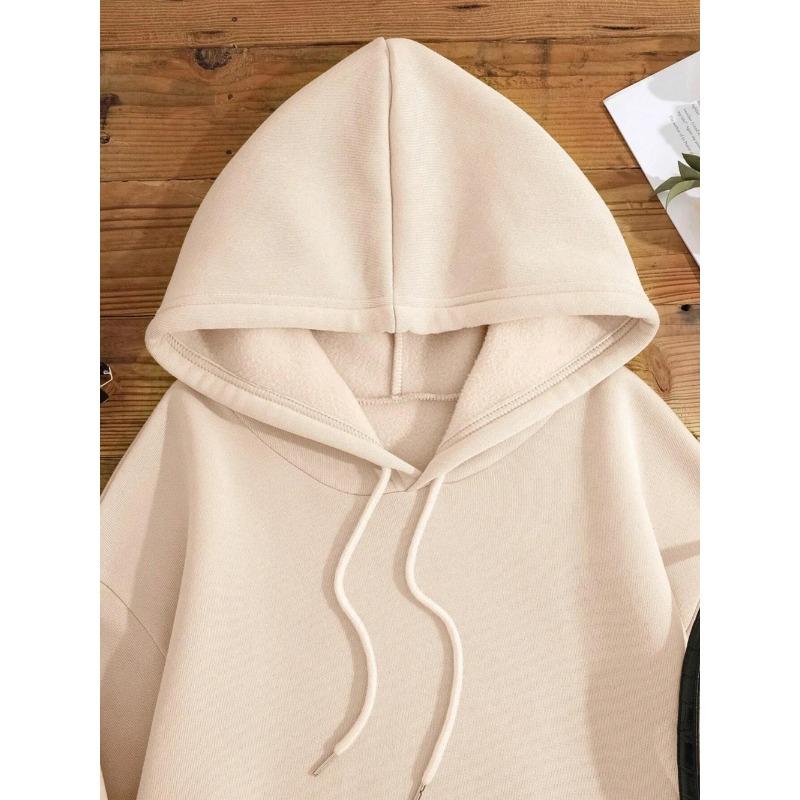 Letter Graphic Sweatshirt Men Women Loose Fleece Hoodie Pullover Hoodies Crewneck Pocket Clothes Couple Hoodies & Sweatshirts Unisex