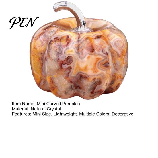 Transparent Crystal Pumpkin Charms Natural Carved Charm, Mini Gemstone Pendant Handmade Diy Craft Accessories for Jewelry DIY Making, Halloween Micro