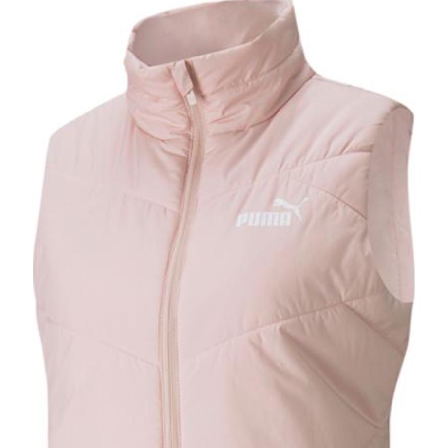 Puma Sports Lifestyle Series Solid Color Printed Logo Zipper Stand Collar Warm Vest Women vest Pink 587649-36