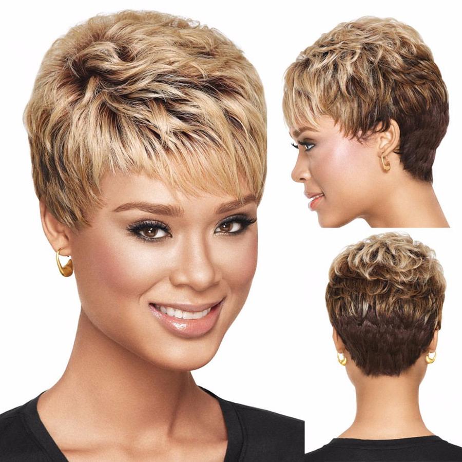 Smeshannye Cveta Gradienta Korotkie Pariki Vyushimisya Volnistye Volosy Sinteticheskij Termostojkoe Volokno Dlya Zhenshin Kupit Po Nizkim Cenam V Internet Magazine Joom