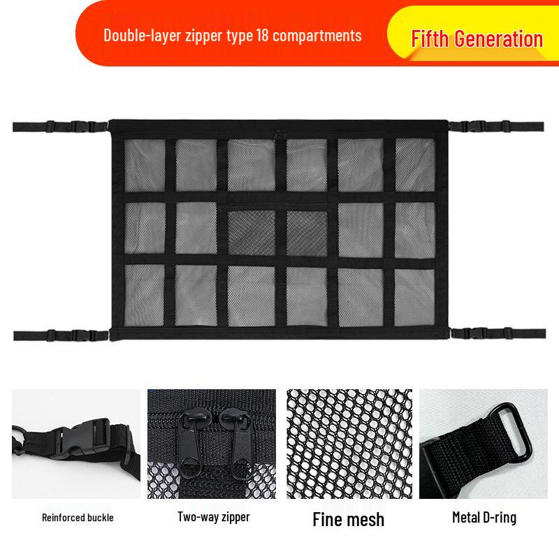 Roof Cargo Suitcase & Travel Clothesline with Mesh Pocket for Outdoor and Off-road Tours