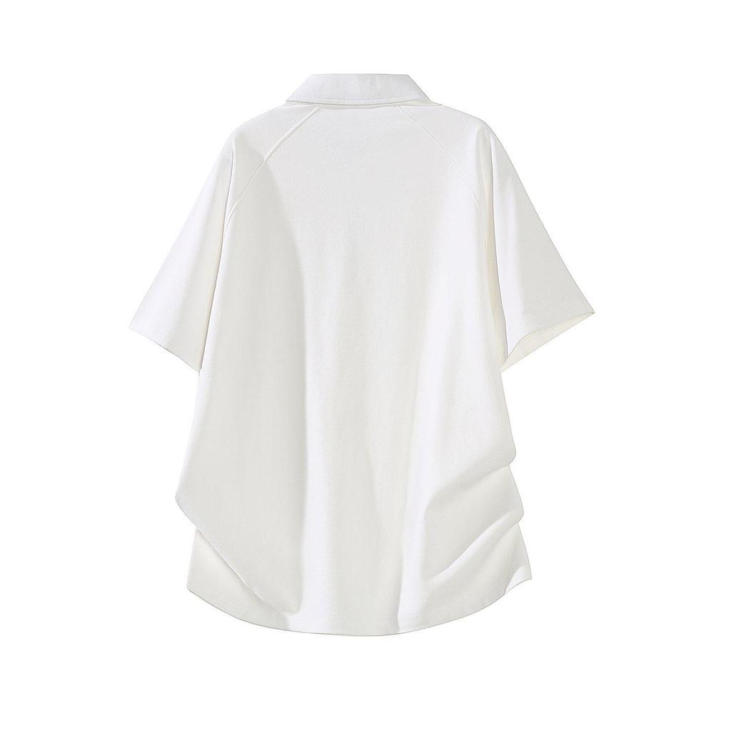 Men's Trendy 2026 Japanese Style Loose Solid Color Polo T-Shirt
