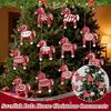 12/24 Stück Schwedisches Dalahäst Weihnachtsbaumschmuck Xmas Baum Pferd Anhänger Schmuckstücke Haus Weihnachten Neujahrsparty DIY Dekorationen