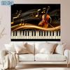 2D Flat - 2D Flat - 2D Flat - 1pc Music Theme Banner With Golden Music Notes For Music Event Decor