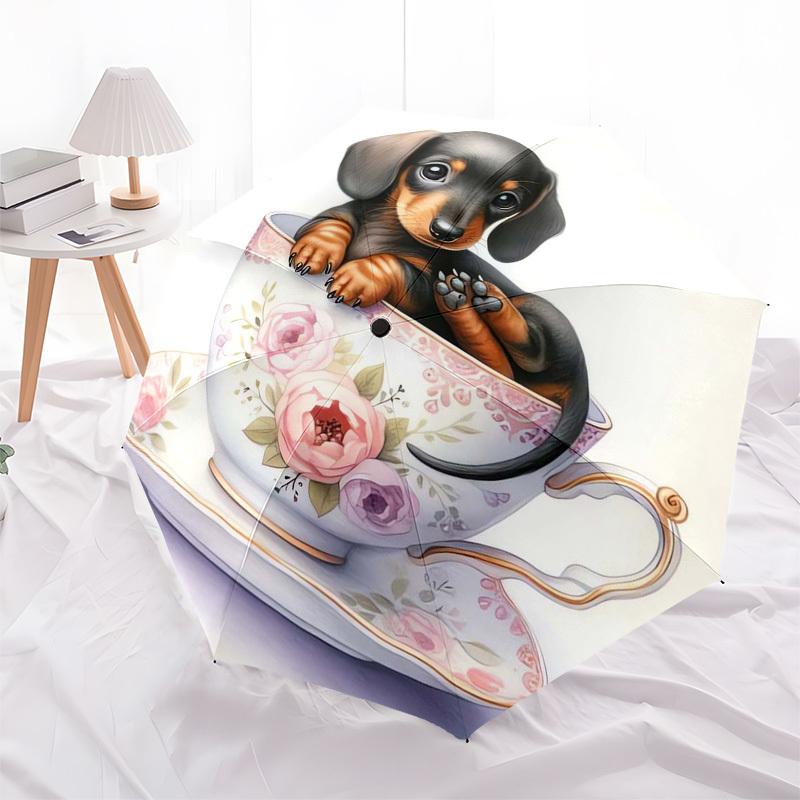 

1pc Teacup Dachshund Umbrella with Plastic Handle,Suitable for All Seasons Home Travel Outdoor Umbrellaptys31029