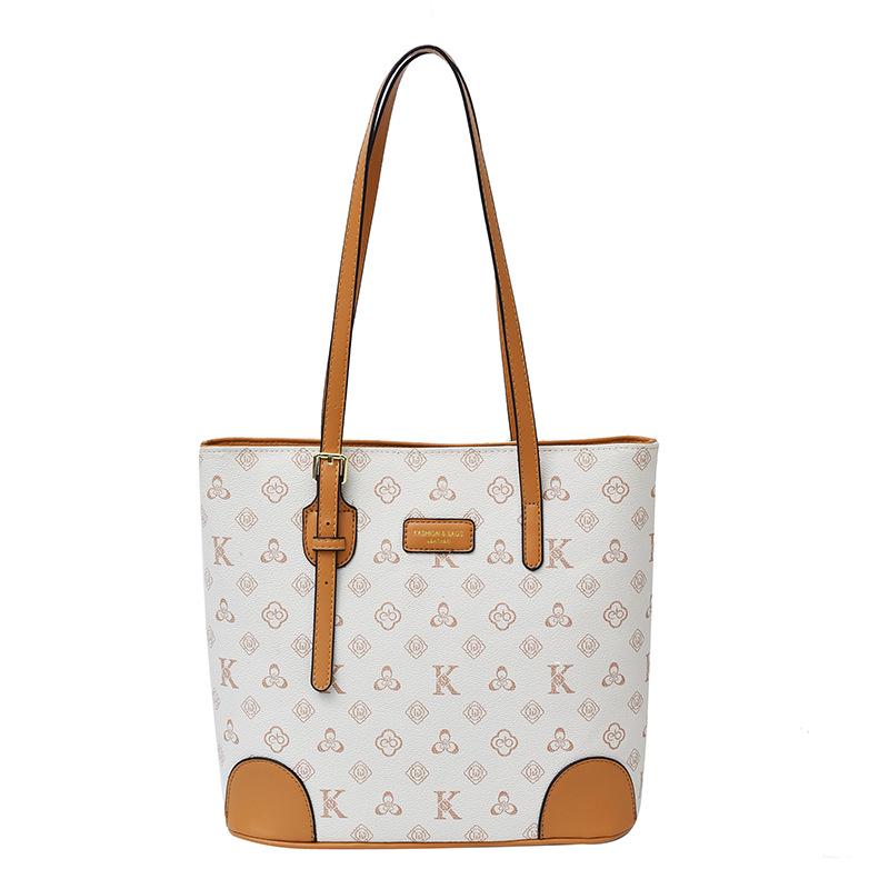 Retro Flower Print Large Capacity Tote Bag - High-End Fashion Handbag for Students