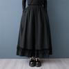 Plus Size Vintage Black High Waist Casual Loose Spring Autumn Wide Leg Pants Women Trousers
