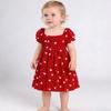 Girls' Fashionable And Caring Printed Dress For Summer, Children's Casual Dress With Bow Ties