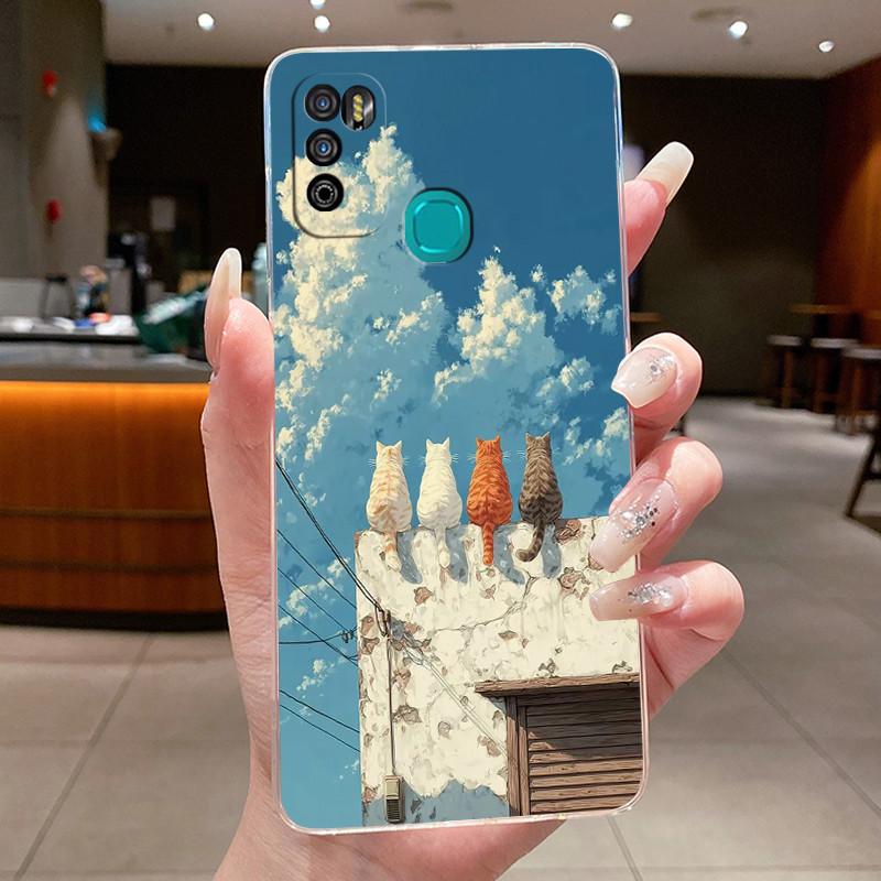 Pour Infinix Hot 9 Play Coque Arrière X680 X680B X680C Esthétique Mignon Cool Garçons Filles Coque de Téléphone Silicone Souple Coque Transparente