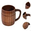 Bierkrug Fassförmiges Trinkgeschirr Multifunktionale minimalistische klassische Teetasse Holztasse für Kaffee