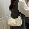 Elegant Rose Flower Shoulder Bag Women's Bridal Underarm Handbag Wedding Clutch Purse Evening Party Bag