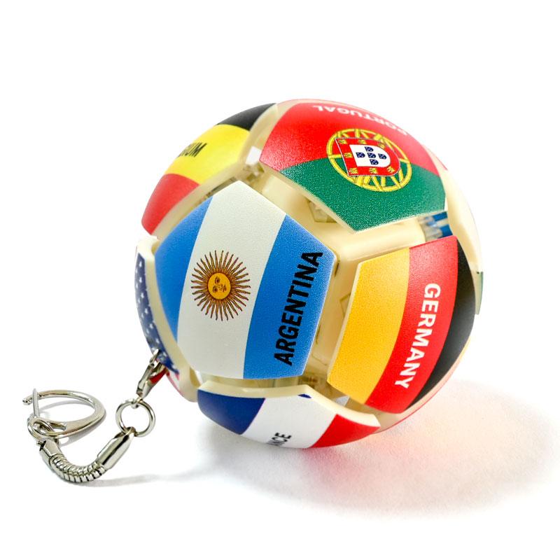 Landen Vlaggen Voetbal Sleutelhanger Klikbaar Fidget Speeltje Mechanische Schakelaar Stressverlichter Hanger voor Voetbalfans Souvenir Cadeaus