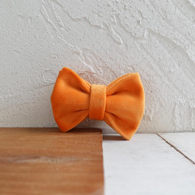 MUTTCO New Orange Velvet Cat Collar with Soft Comfort and Gold Buckle - UCC-147B