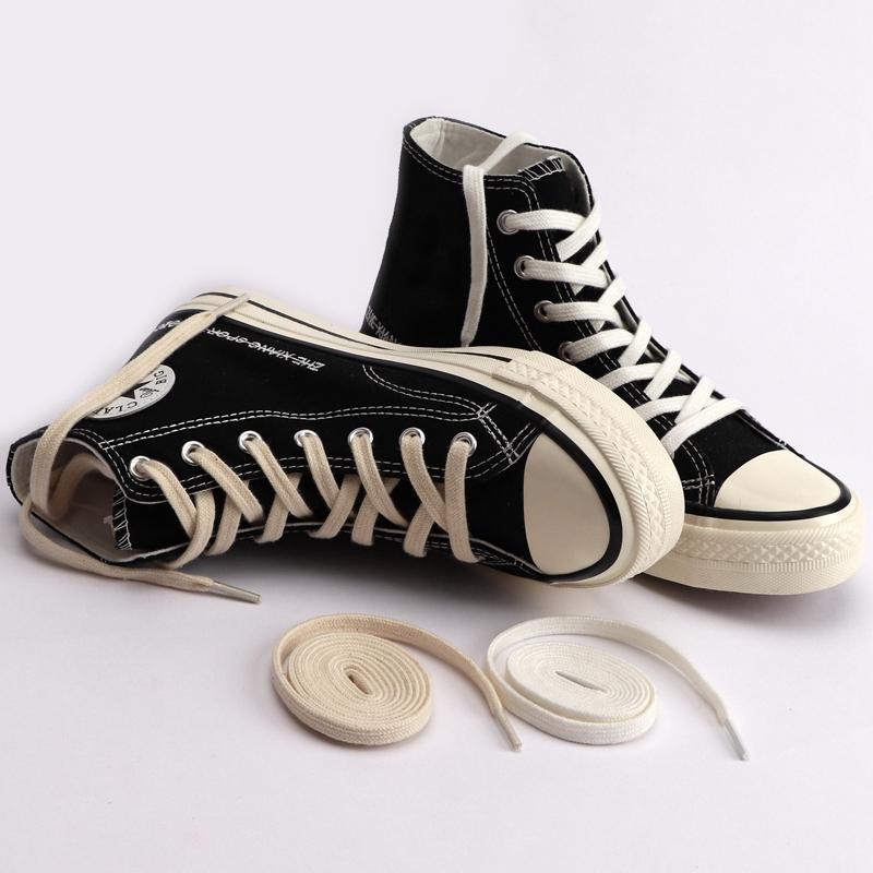 1 Paar Schnürsenkel Klassisch Retro Doppelgewebe Schnürsenkel Canvas Baumwolle Flache Schuhbänder Sneaker-Schnürsenkel Stiefelschnürsenkel Sportschuh-Schnürsenkel