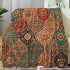 Cozy Vintage Geometric Flannel Throw Blanket - Soft, Warm & Versatile for Couch, Bed, Car, Office, Camping | All-Season Gift Ide