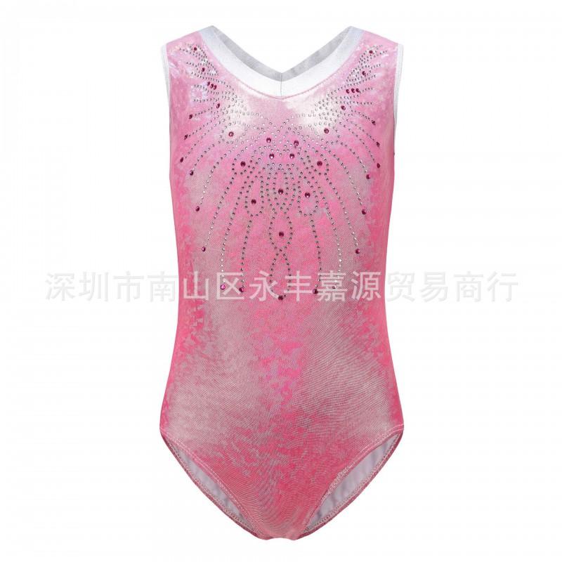 Girls Shiny Ballet Dance Gymnastics Leotard Tutu Dress Performance Outfit Set